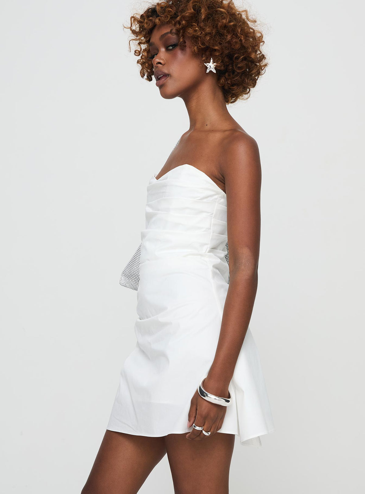 Bradwell Strapless Mini Dress White