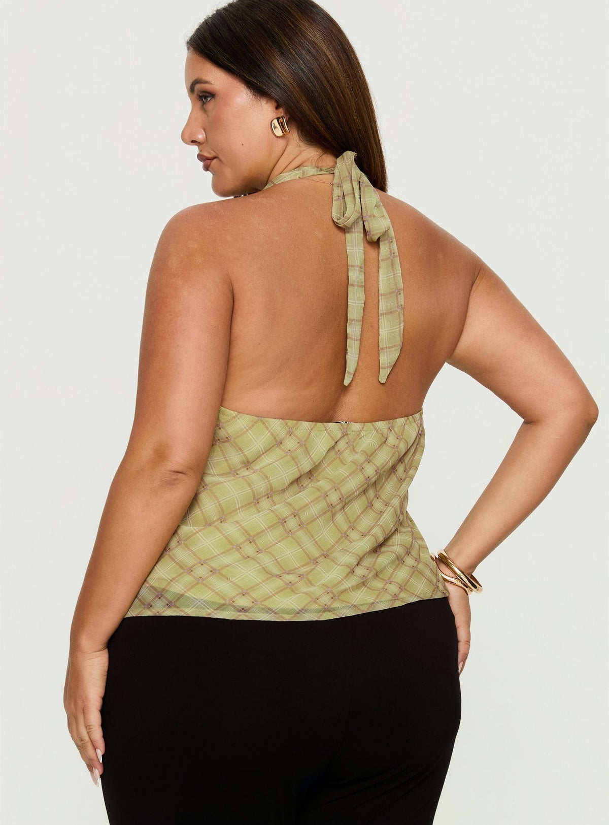 Amalthea Top Green Check Curve