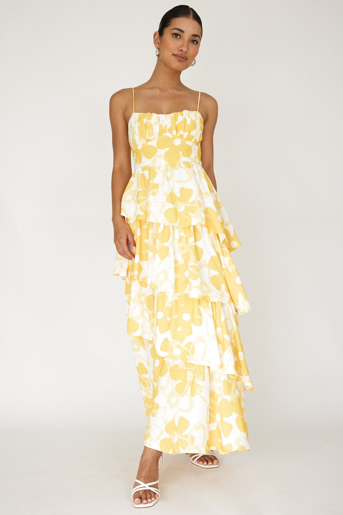 Hopeful Tiered Layered Maxi Dress Yellow