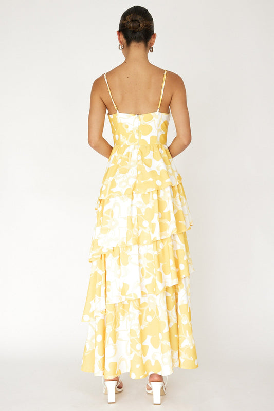 Hopeful Tiered Layered Maxi Dress Yellow