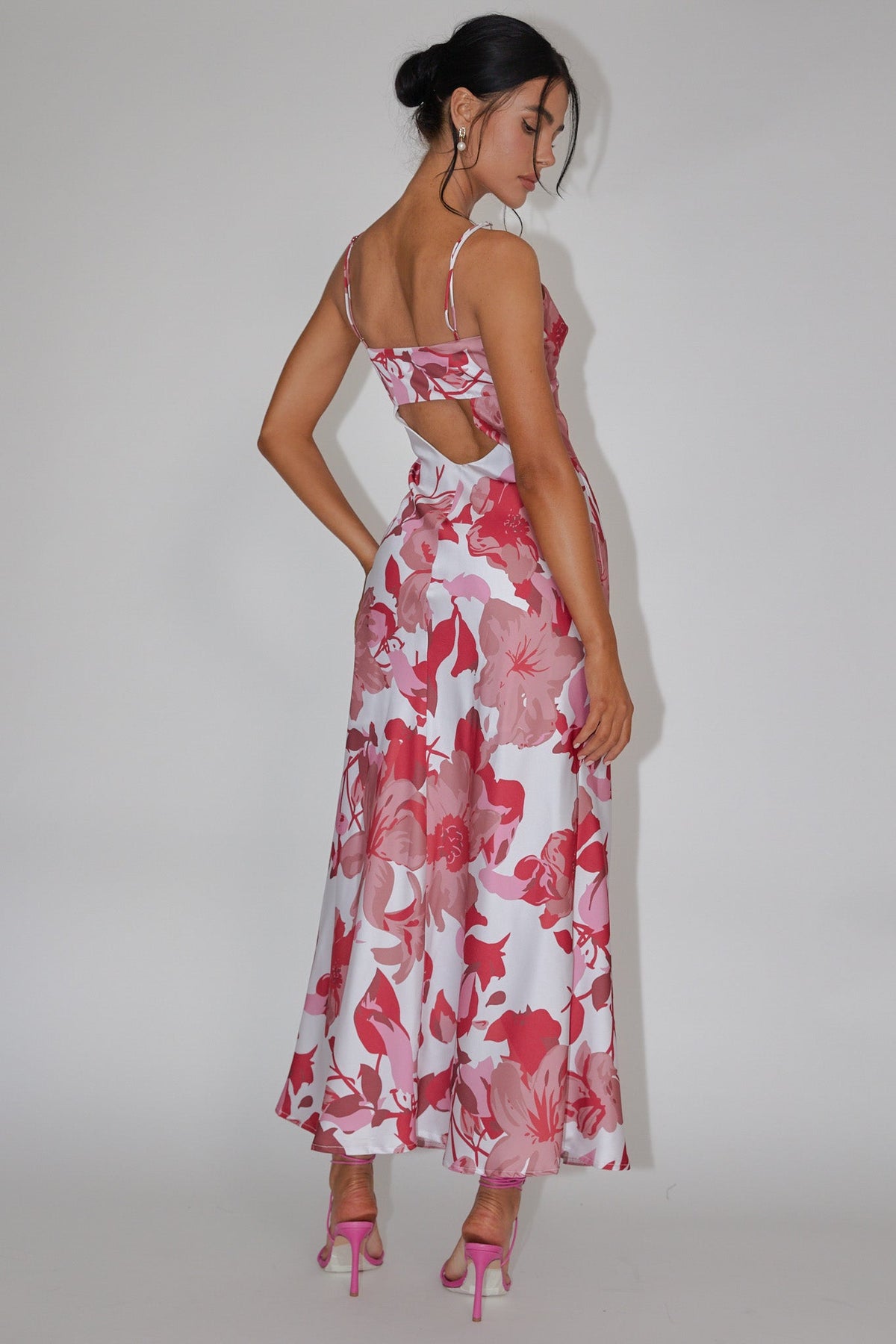 Egypt Cami Strap Maxi Dress Print Pink