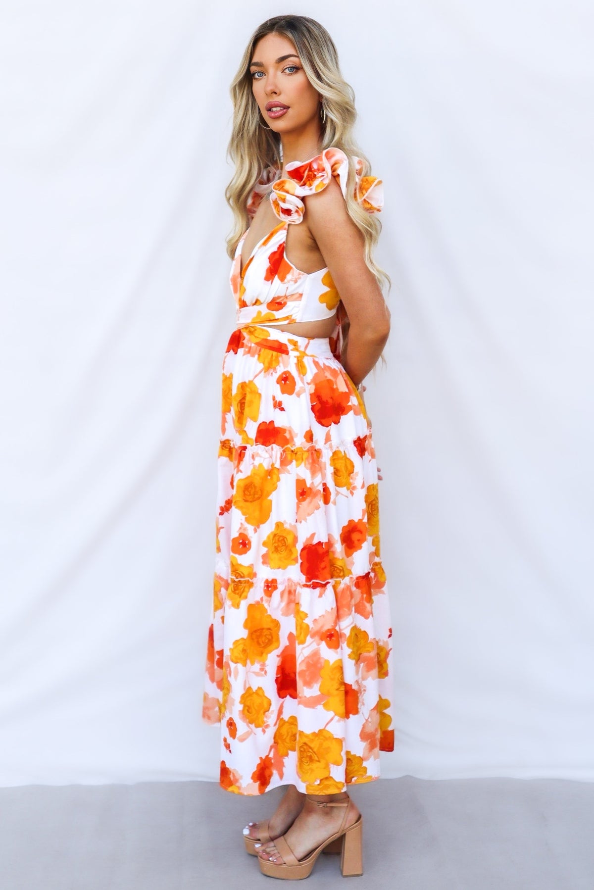 Giselle Maxi Dress - Orange Floral