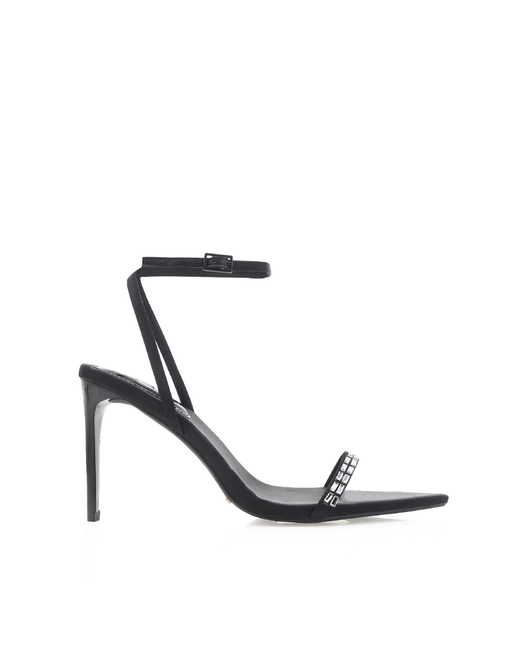 LEONORA - BLACK SATIN-DIAMANTE