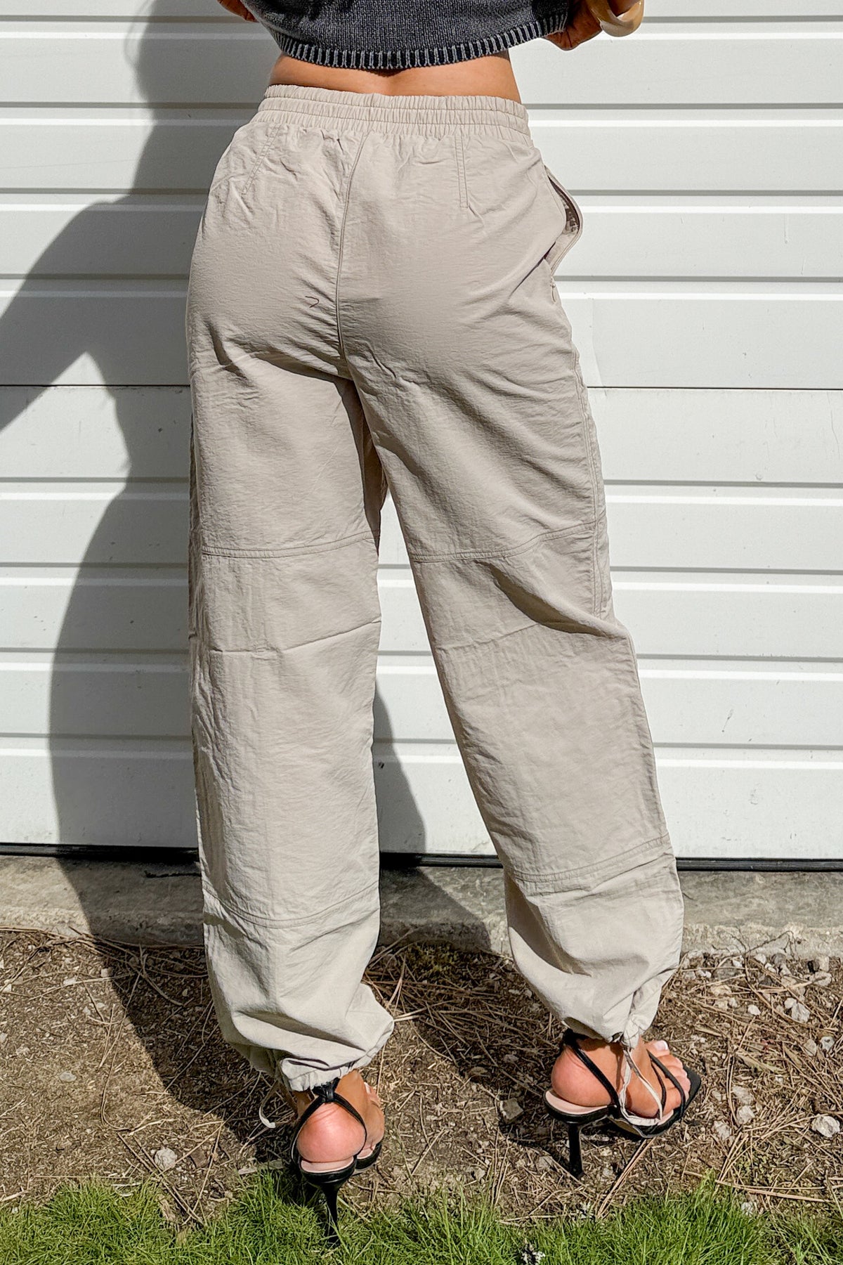 No Plot Needed Parachute Jogger Pants (Coconut Milk)