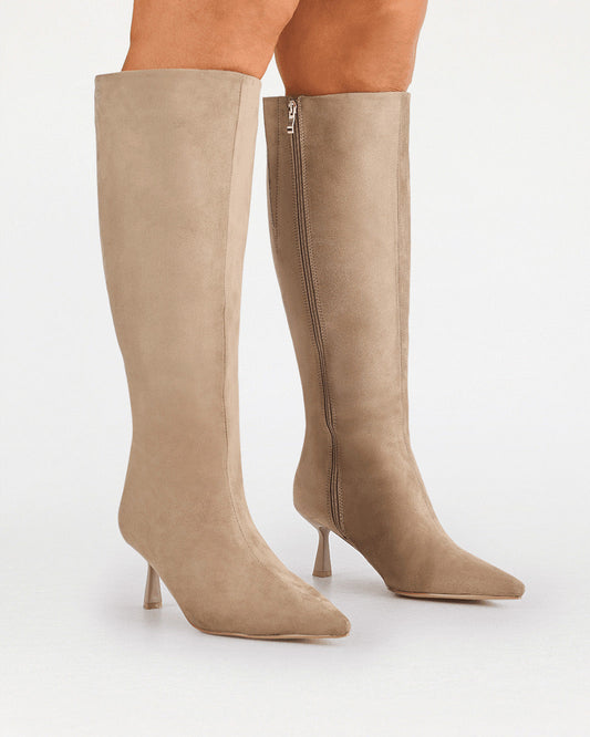 PORTIE CURVE - STONE SUEDE