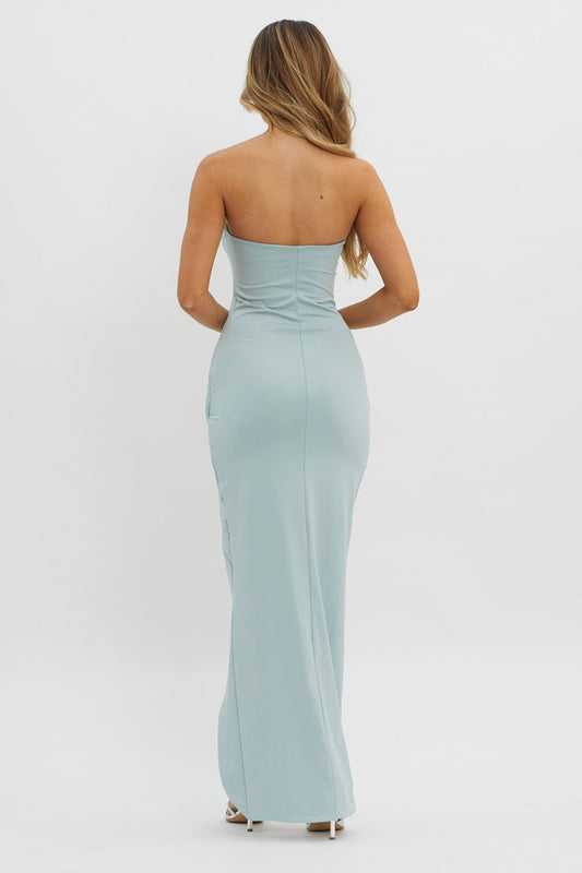 Evette Strapless Split Maxi Dress Sage