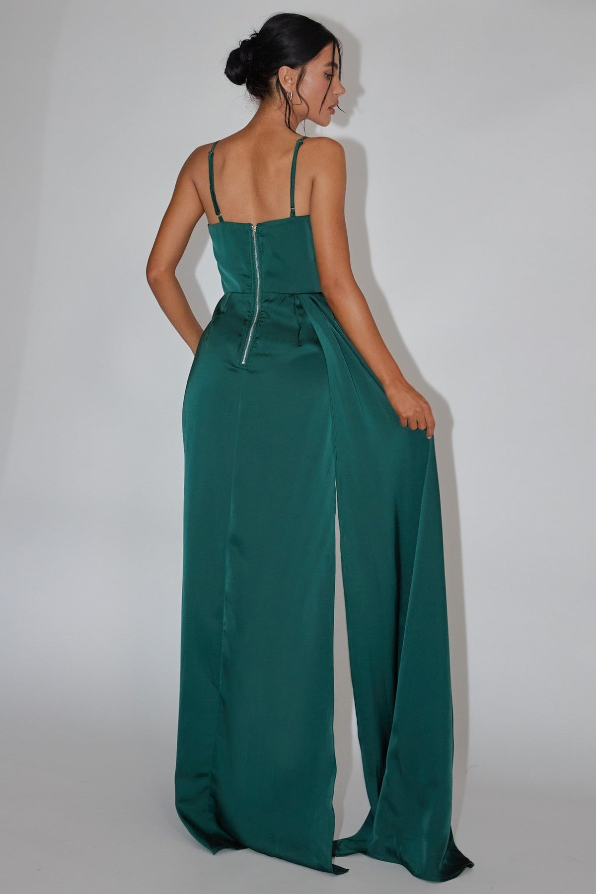 Secret Sweetheart Neckline Split Maxi Dress Hunter Green