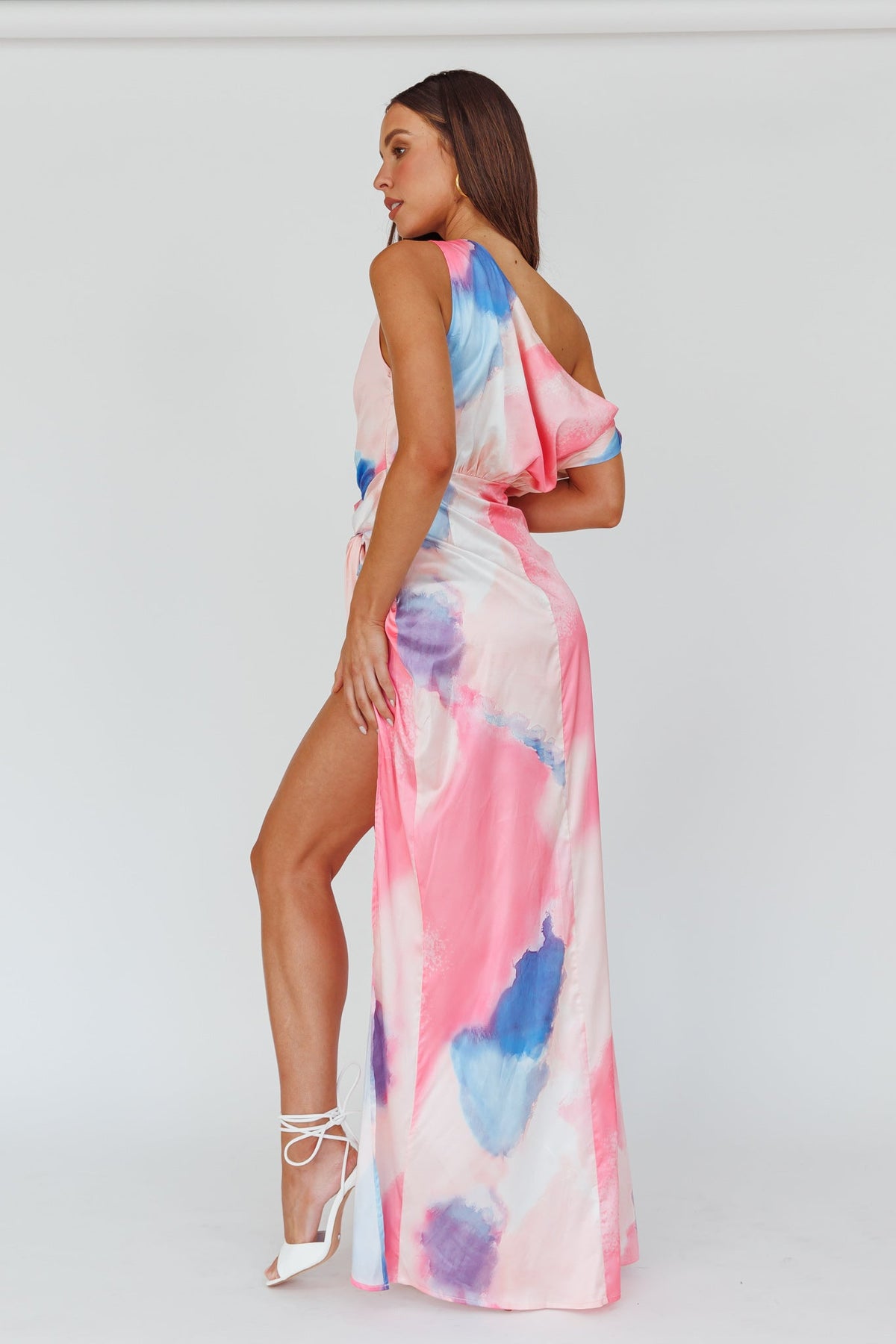 Charm Me Thigh Split Maxi Dress Pink/Blue