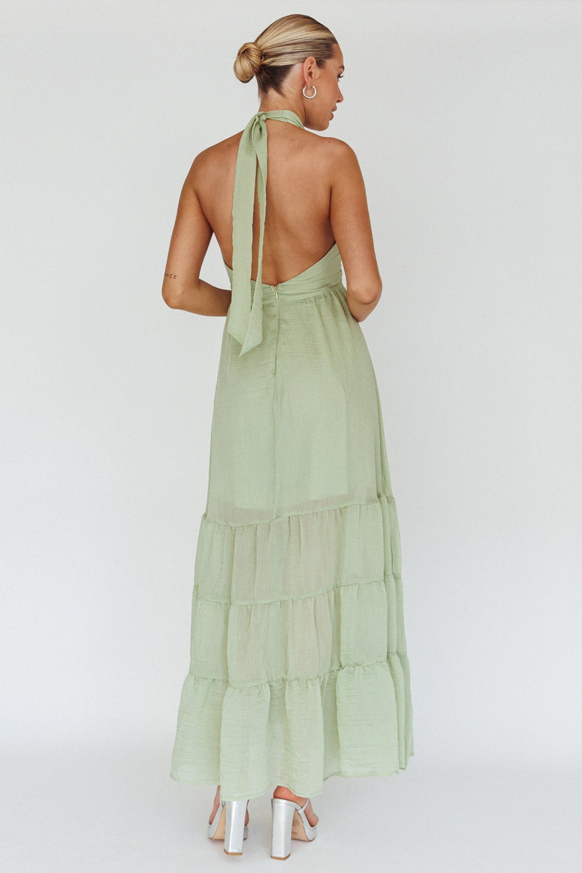Jalisco Sun Halterneck Maxi Dress Mint