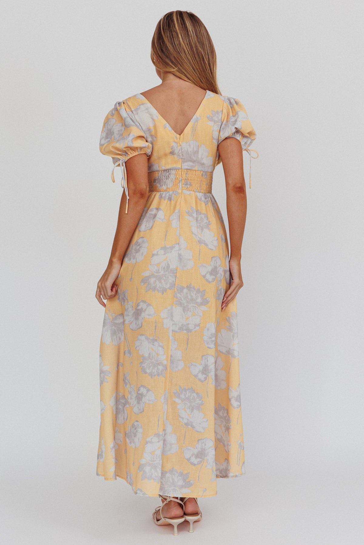 Loveberry Puff Sleeve A-Line Maxi Dress Pumpkin