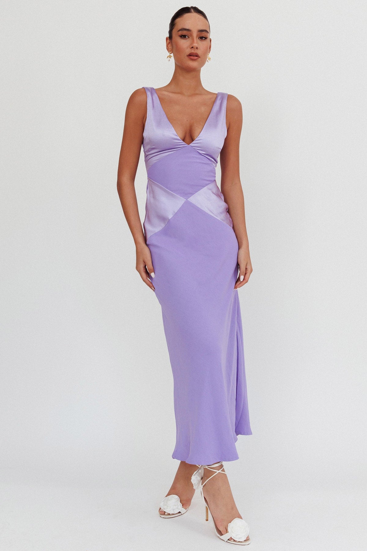 Soul Fire V-Neck Maxi Dress Lilac