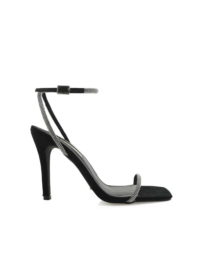 STARLETTE - DIAMANTE-BLACK SUEDE