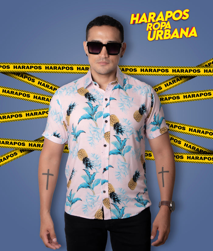 Camisa burton rosada con piñas