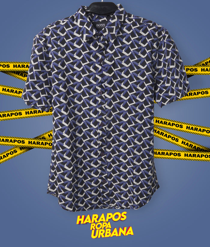 Camisa hugo boss detalles azul