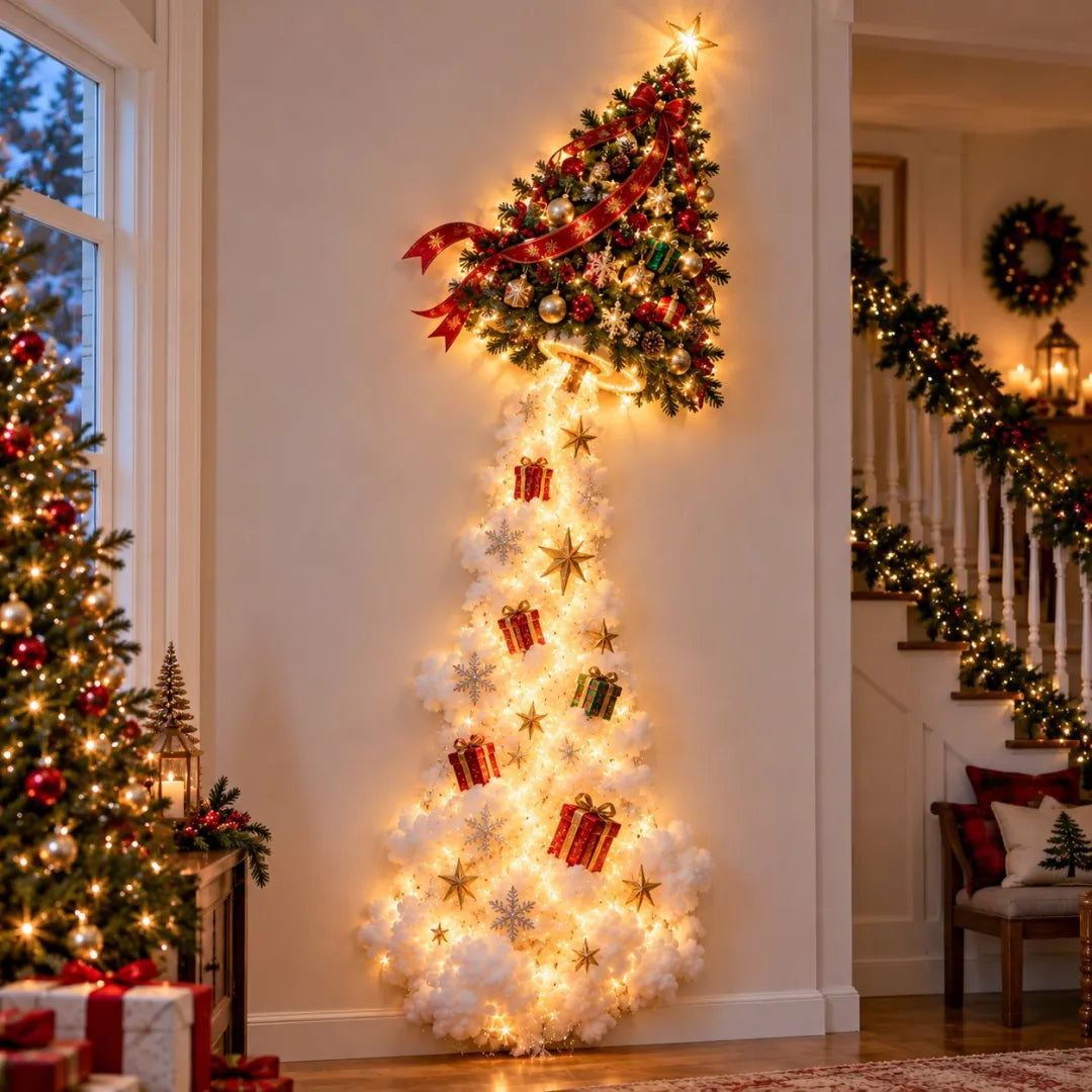 🎄 Christmas Magic Trail Wall Light – Glowing Santa & Holiday Scene Wall Decoration
