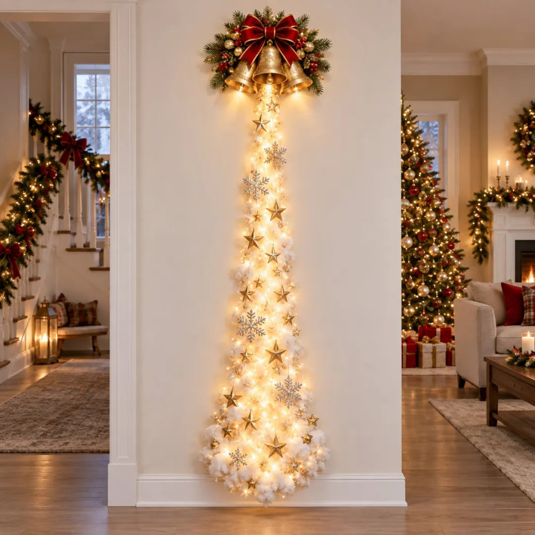 🎄 Christmas Magic Trail Wall Light – Glowing Santa & Holiday Scene Wall Decoration