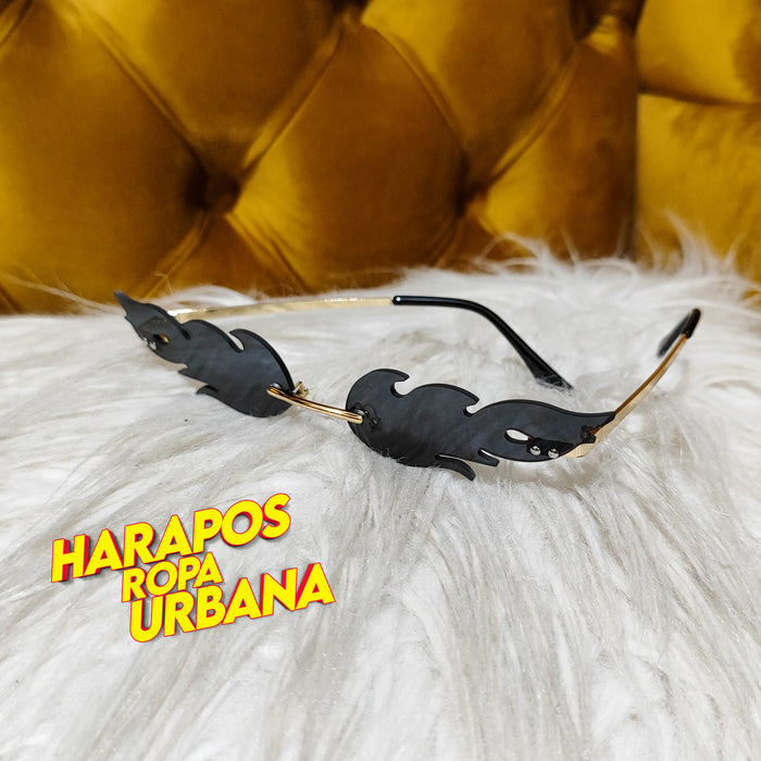 Gafas metalicas fueguito negro