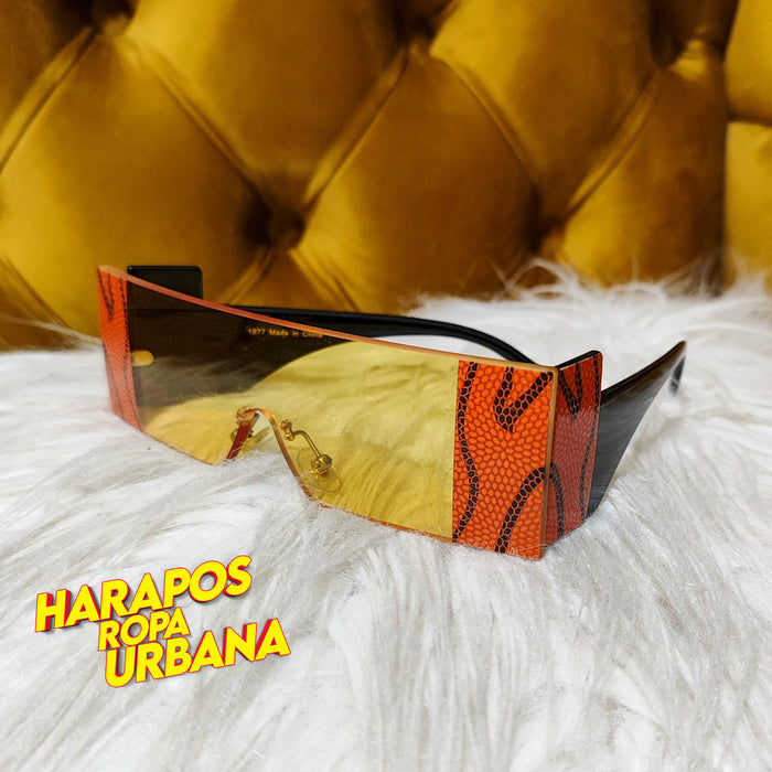 Gafas naranja transparente crakelada