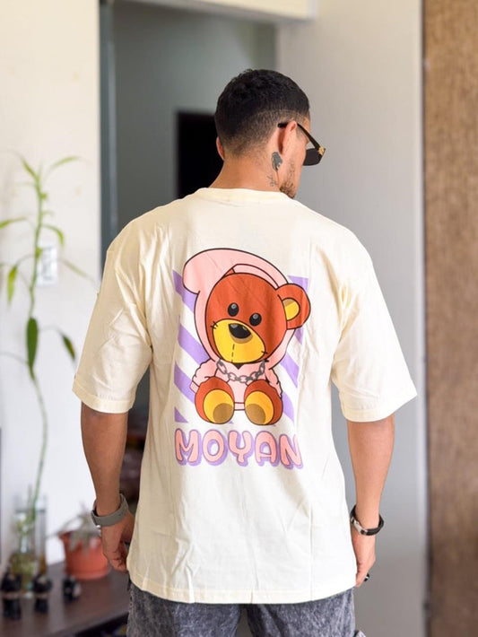 Polera oversize ratslla amarilla oso moyan