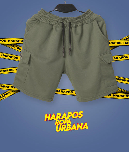 Short Palm Angels verde detalle engomado