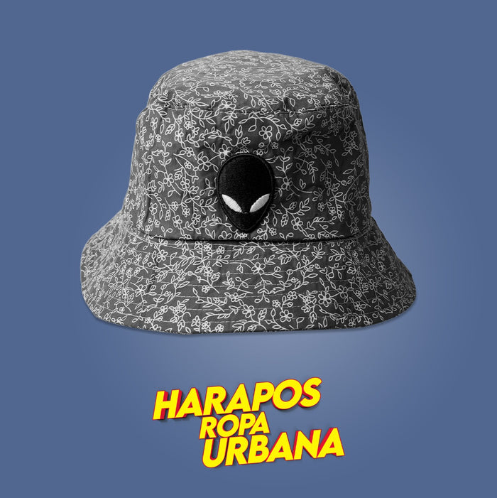 Sombrero Paul floreado gris