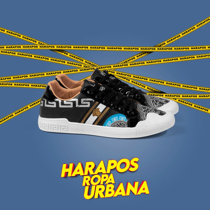 Zapatilla versace premium blanco con detalles dorados