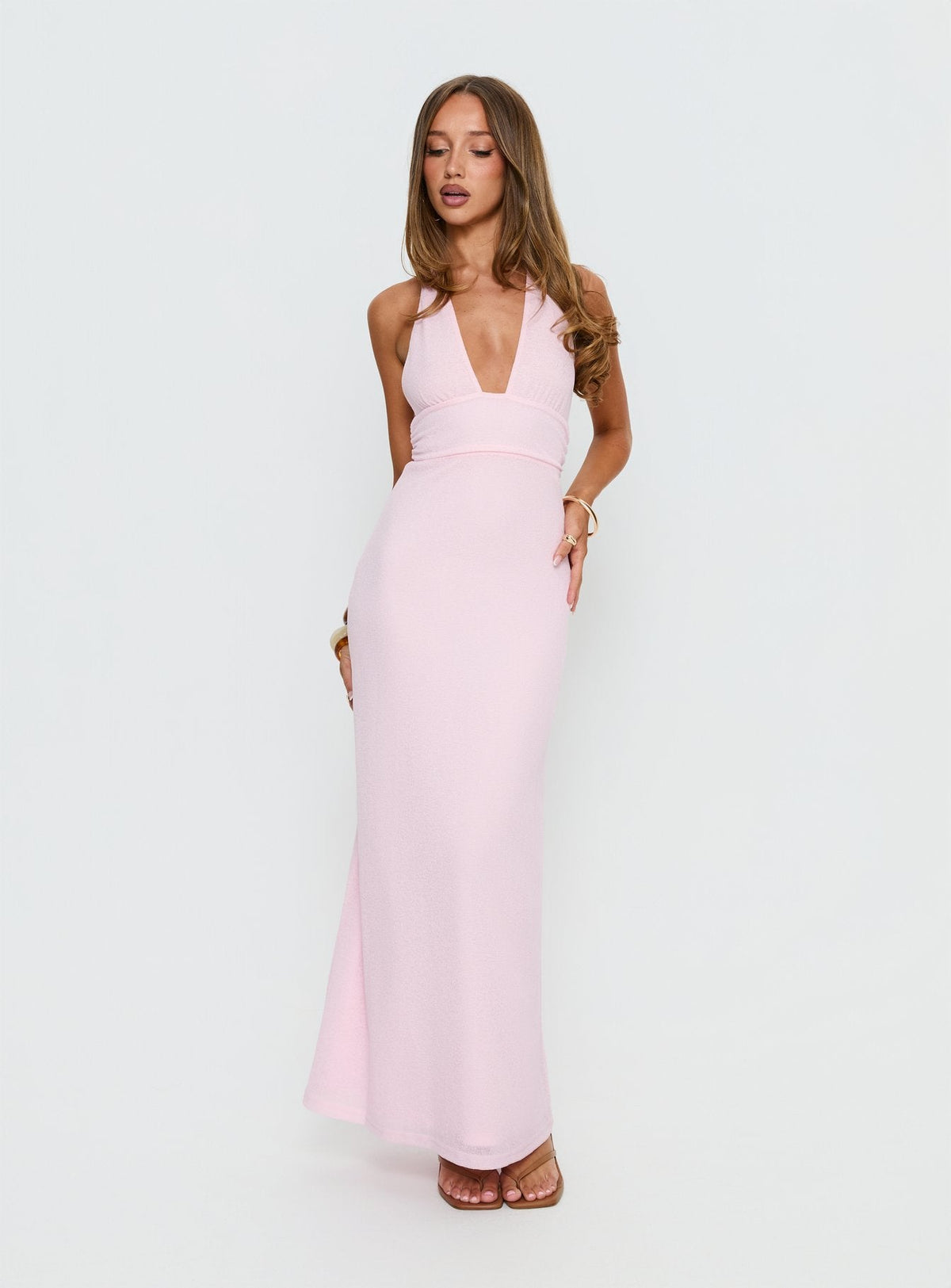 Courteney Halter Maxi Dress Pink