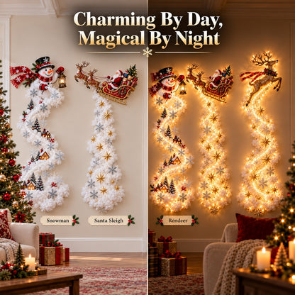 🎄 Christmas Magic Trail Wall Light – Glowing Santa & Holiday Scene Wall Decoration