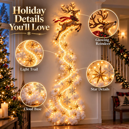 🎄 Christmas Magic Trail Wall Light – Glowing Santa & Holiday Scene Wall Decoration
