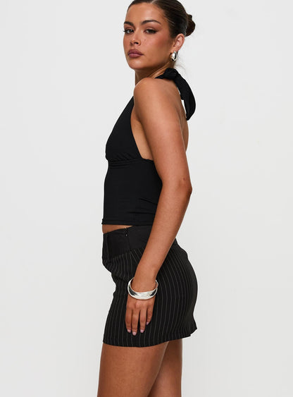 Christel Pinstripe Skort Black