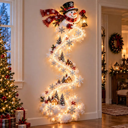🎄 Christmas Magic Trail Wall Light – Glowing Santa & Holiday Scene Wall Decoration