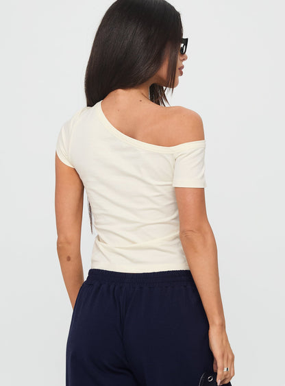 Cali Babe Cold Shoulder Top Ivory