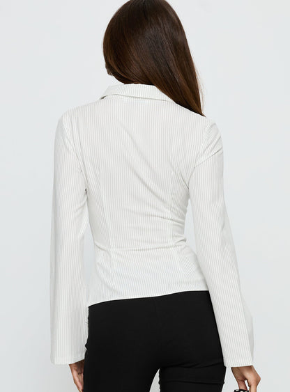 Anni Pinstripe Shirt White