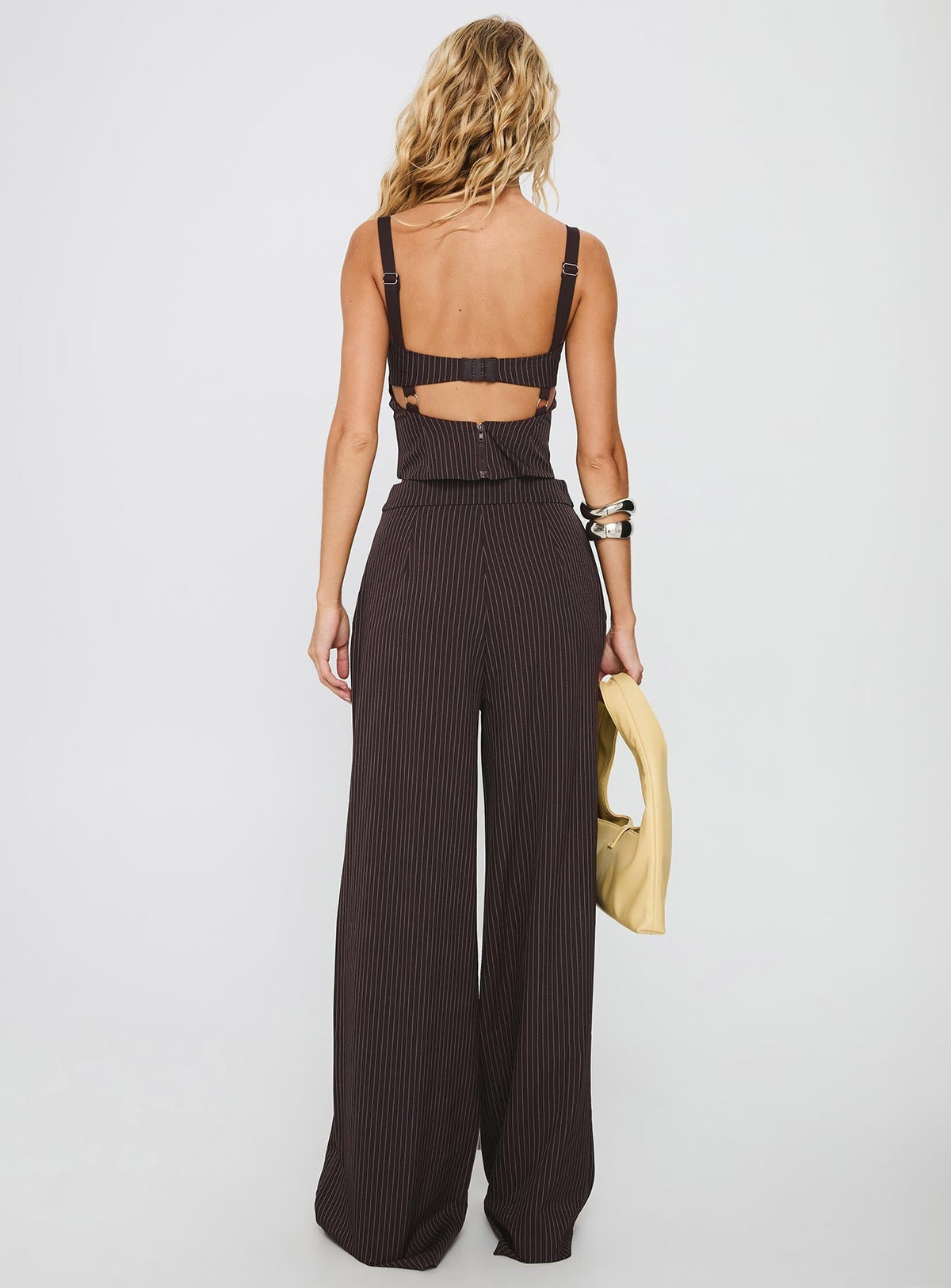 Briana Set Chocolate Pinstripe