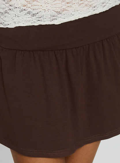 Chevelle Jersey Mini Skirt Chocolate