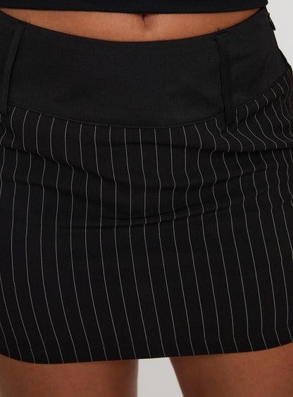 Christel Pinstripe Skort Black