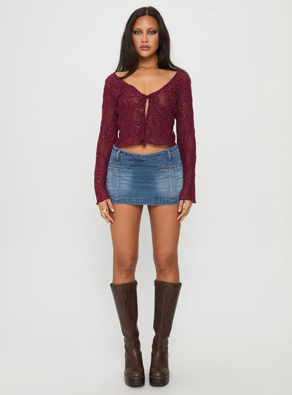 Darbi Denim Mini Skort Mid Blue