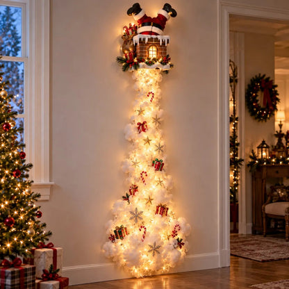 🎄 Christmas Magic Trail Wall Light – Glowing Santa & Holiday Scene Wall Decoration