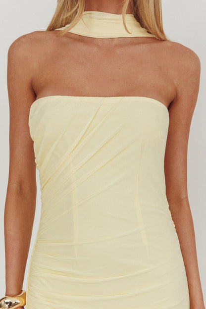 Truth Be Told Reverse Halter Maxi Dress Butter