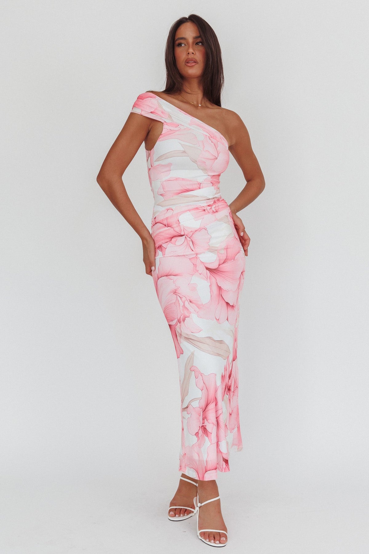 Gala One-Shoulder Maxi Dress Orchid Pink