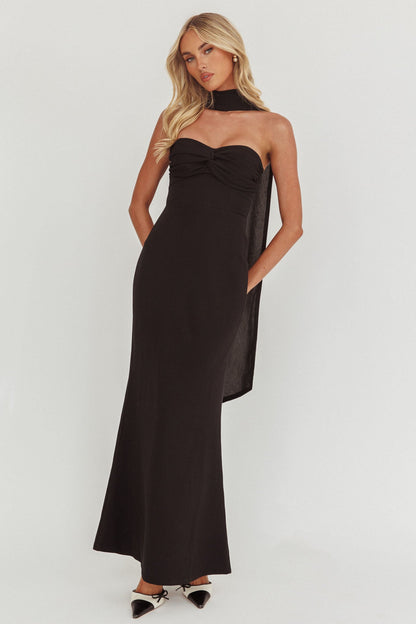 Of The Night Twist Bust Maxi Dress Black