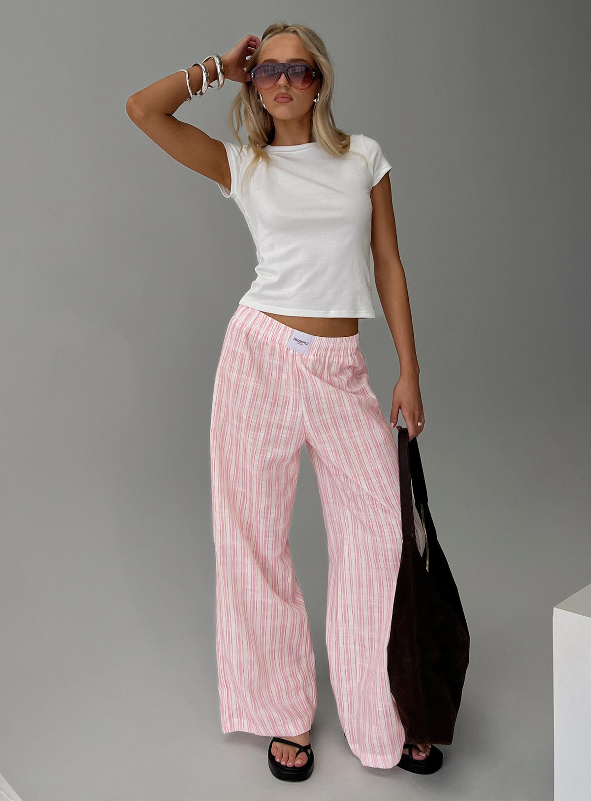 Beach House Pants Pink Stripe