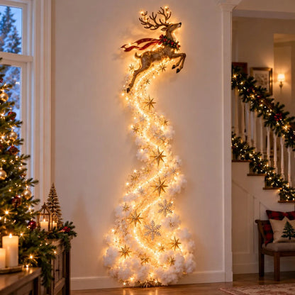 🎄 Christmas Magic Trail Wall Light – Glowing Santa & Holiday Scene Wall Decoration