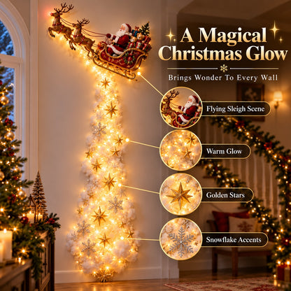 🎄 Christmas Magic Trail Wall Light – Glowing Santa & Holiday Scene Wall Decoration