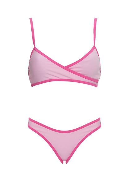 Ailee V Neck Bikini Top Pink