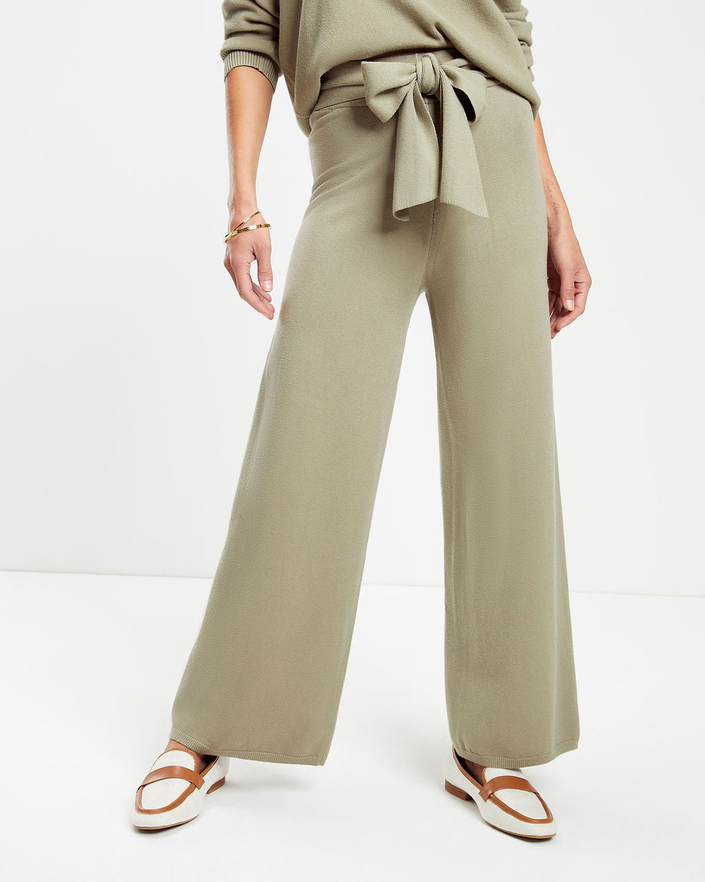 Analia Knit Wide Leg Pants - Sage