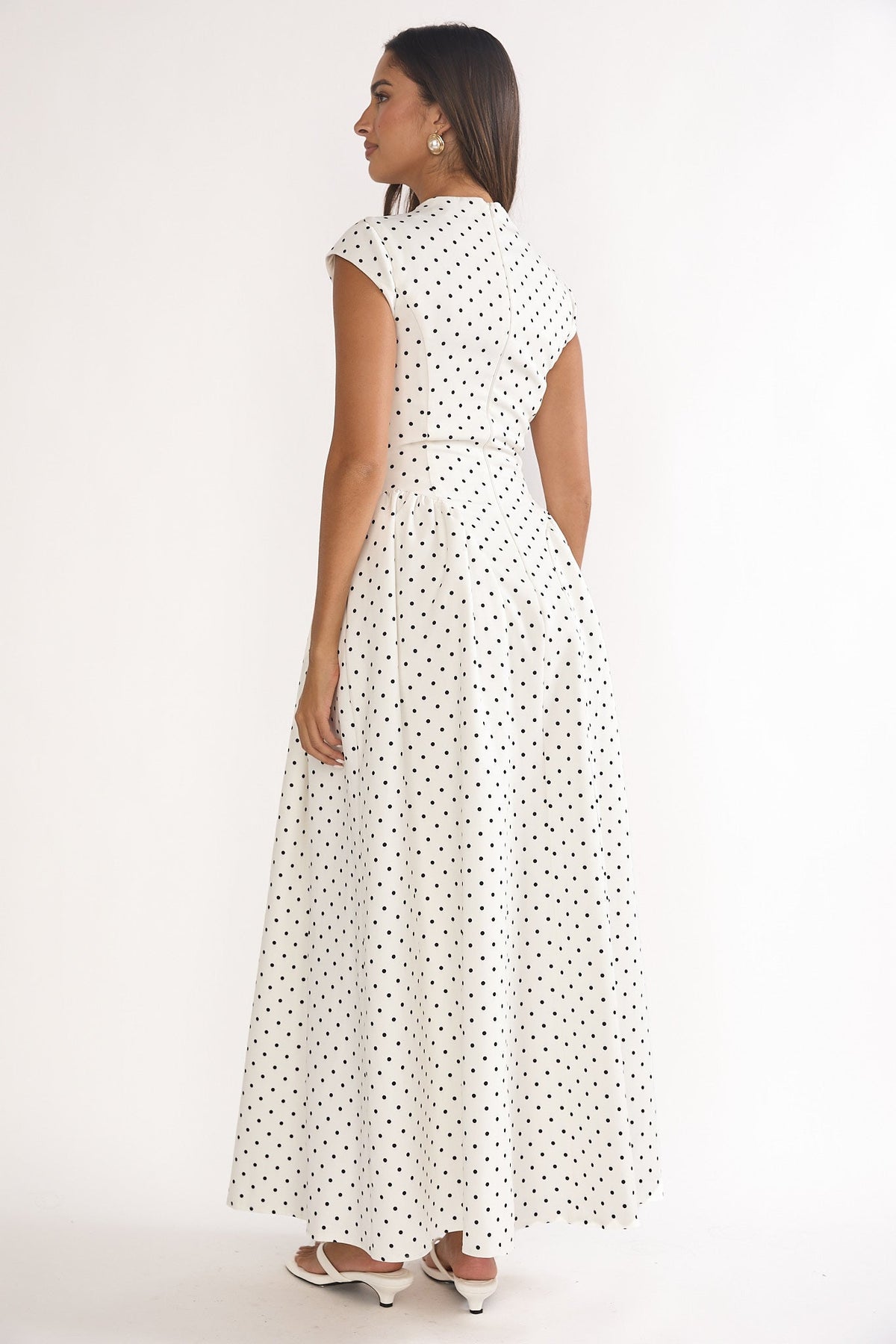Lynnie Cap Sleeve Maxi Dress Polka Dot