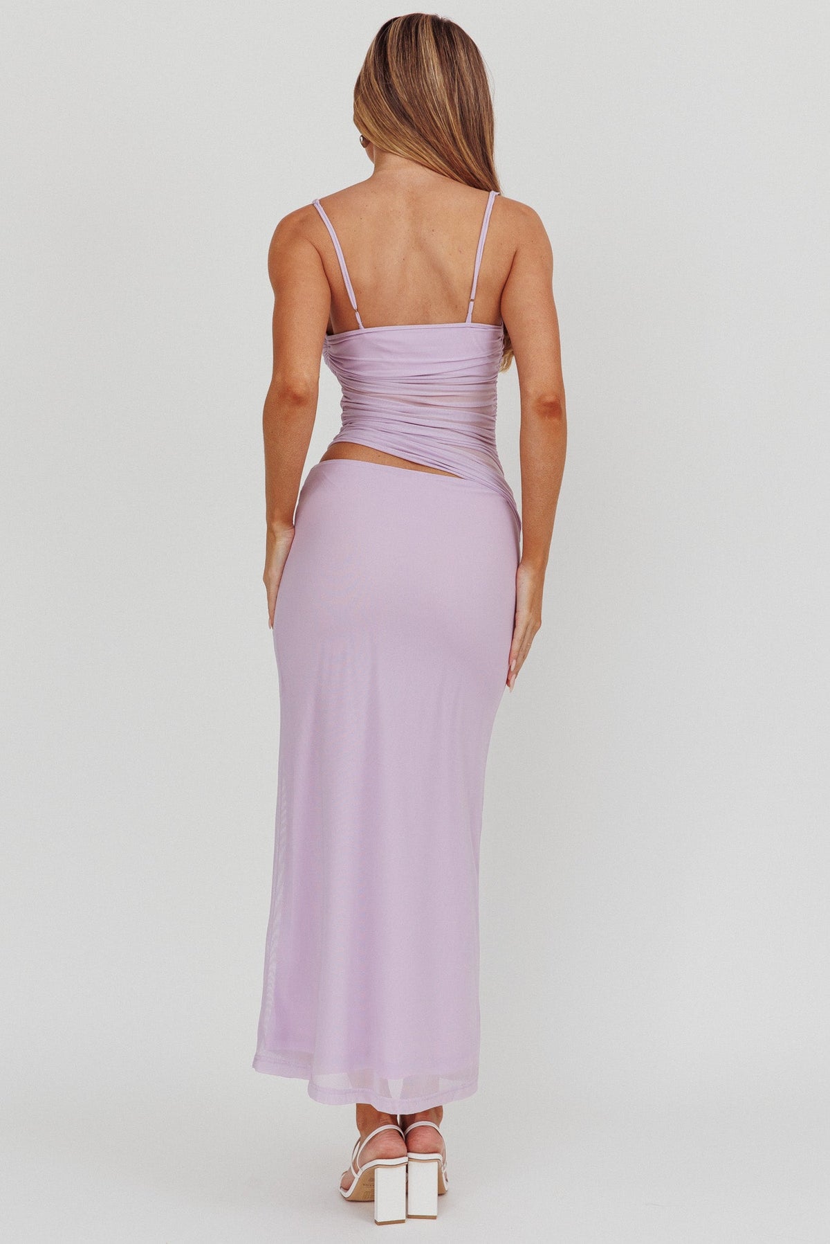 Lorely Gathered Bodice Maxi Dress Lilac