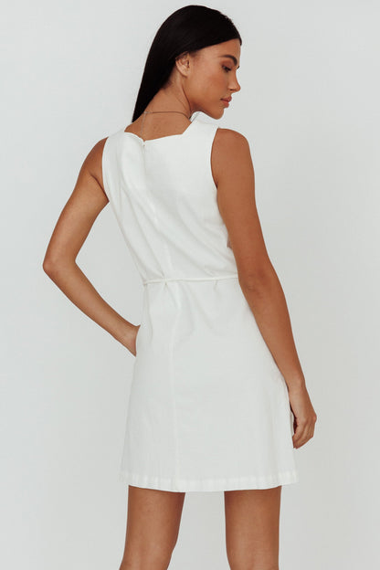 Tirzah Side Pocket Shift Dress White