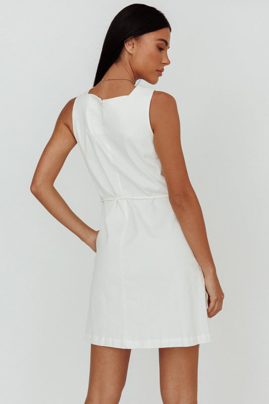 Tirzah Side Pocket Shift Dress White